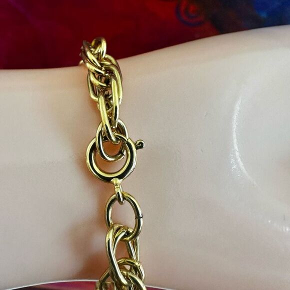 Gold-Tone Woven Link Chain Bracelet - Picture 2 of 6